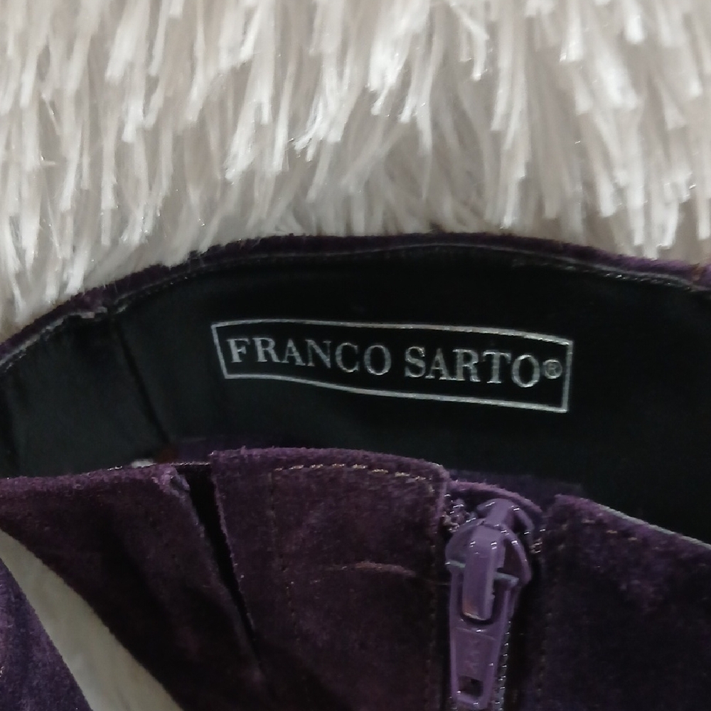 Franco Sarto Dark Purple Heeled Boots - Picture 5 of 12